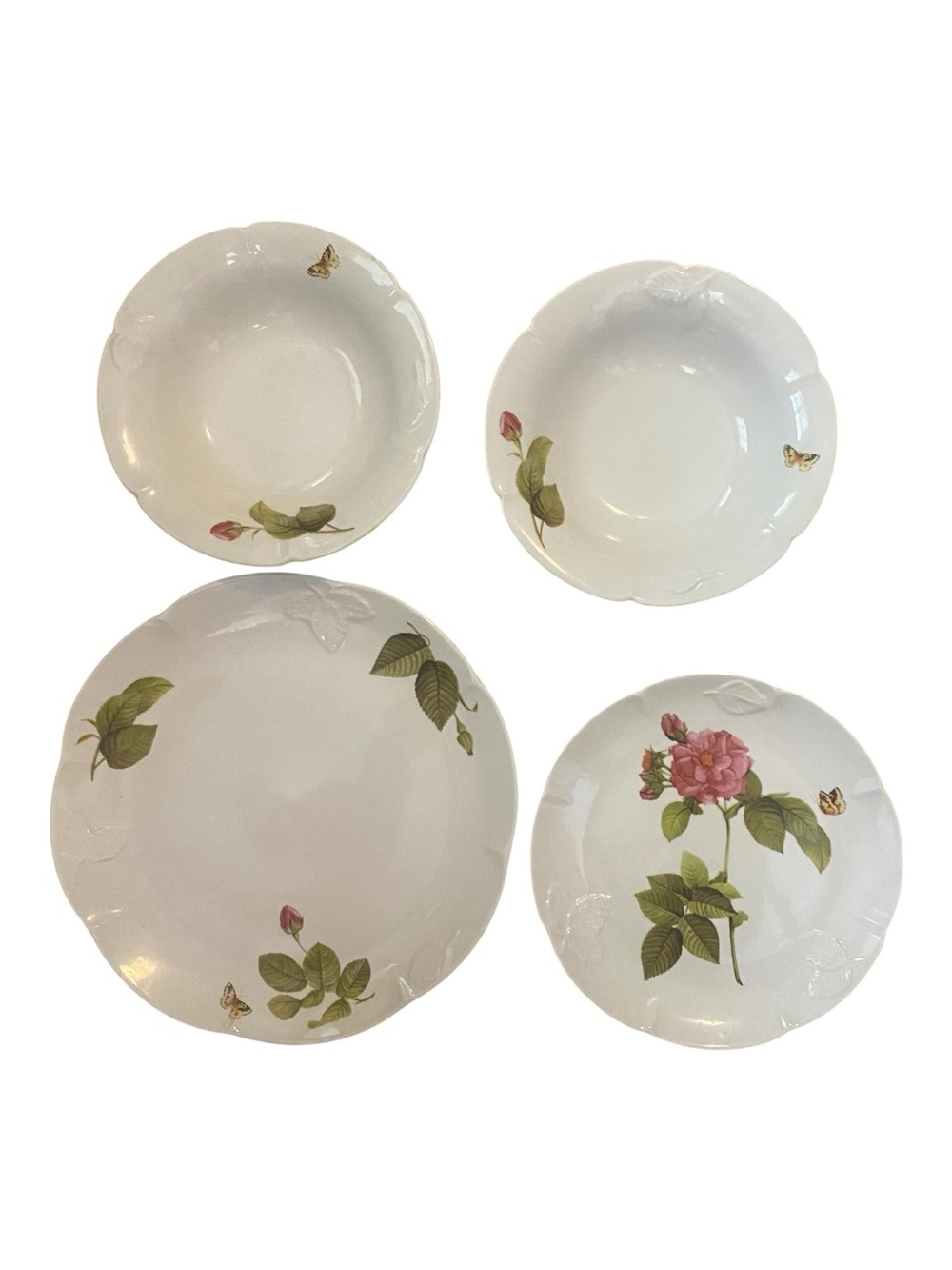 Gorham Rose Seranade Vintage Y2k Plate Set Butterflies Roses